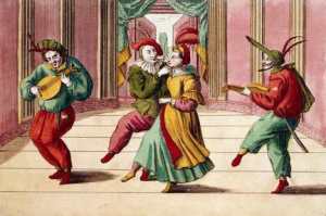18th century engraving of CdA performers 
